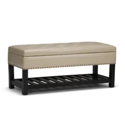 Riley Storage Ottoman Bench Faux Leather - WyndenHall -Baxton Furniture Store GUEST e1918b63 0cef 41b6 b832 60f7e0620f6a
