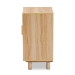 Maclean Rattan Wood 1 Door Nightstand Natural/Brown - Baxton Studio -Baxton Furniture Store GUEST e1a310c4 4473 4004 8a70 ee78dd6cdb99