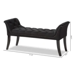 Chandelle Luxe And Contemporary Velvet Upholstered Bench Black - Baxton Studio -Baxton Furniture Store GUEST e2475389 4bcd 42f5 8dde 41566290cbbe