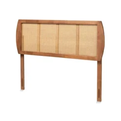 Harris Wood And Synthetic Rattan Headboard Walnut - Baxton Studio -Baxton Furniture Store GUEST e253edb7 c5f6 46e9 8c75 c046641bbc5e