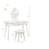 Tangkula Kids Princess Vanity Table Set W/ Chair Crown Mirror White -Baxton Furniture Store GUEST e2c378d4 0f0a 4692 8595 ab3aaa839fef