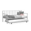 Costway Twin Metal Daybed With Roll Out Trundle Heavy Duty Frame Sofa Bed Set -Baxton Furniture Store GUEST e30b49e3 4fa9 432e 894c f5d0c8f7b9ab