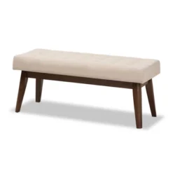 Elia Mid Century Modern Walnut Wood Fabric Button Tufted Bench - Baxton Studio 19 Elia Mid Century Modern Walnut Wood Fabric Button Tufted Bench - Baxton Studio -Baxton Furniture Store GUEST e3806eeb cd47 4c76 8d44 30cb44de9ef9