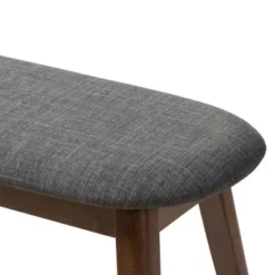 Baxton Studio Easton Mid Century Modern Walnut Finished Wood Fabric Upholstered Bench -Baxton Furniture Store GUEST e474eb89 fdf1 442c ad63 b02e87933963