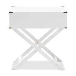 Curtice 1 Drawer Wooden Nightstand White - Baxton Studio -Baxton Furniture Store GUEST e4b1f405 f15d 42a1 a99a a44b0feef3c3