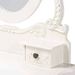 2pc Macsen Wood Vanity Set With Adjustable Mirror White - Baxton Studio -Baxton Furniture Store GUEST e4c9dcb2 77cb 4038 b85d 527fd1eabf2c