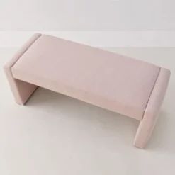 Kaia 47" Contemporary Farmhouse Linen Fabric Waterfall Upholstered Bench-The Pop Maison -Baxton Furniture Store GUEST e4cf1e5e 271a 4263 b41a 2abcac19fc3d