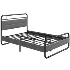Yaheetech Metal Platform Bed Frame With Velvet Upholstered Headboard -Baxton Furniture Store GUEST e4e7289b 2a89 4a4a a307 764990598c6b