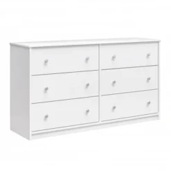 RealRooms Ellison 6 Drawer Wide Dresser, White -Baxton Furniture Store GUEST e80b7bd6 bbcc 4afa 894a 01651a5e8552
