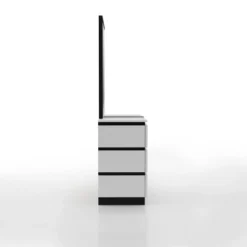 Pape Contemporary 6 Drawer Dresser With Mirror White/Metallic Gray - MiBasics -Baxton Furniture Store GUEST e942e04d 8ba6 4886 af65 10db4d1a1846