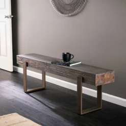 Dartem Rustic Industrial Bench Brown - Aiden Lane -Baxton Furniture Store GUEST ea0261ee 02c0 43e5 8c16 d359cb4b5024