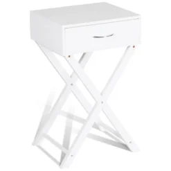Costway 2 PCS Nightstand X-Shape Drawer Accent Side End Table Modern Home Furniture White -Baxton Furniture Store GUEST ec33c4a3 2477 4cba 8c0e 201bac1a367e