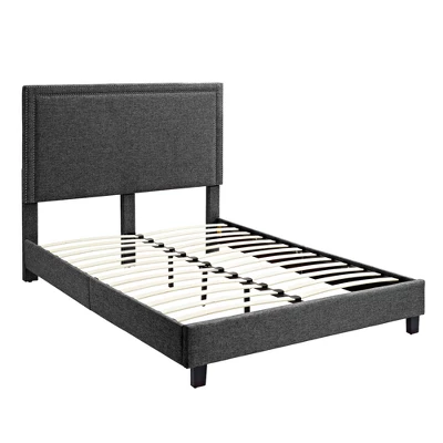Emery Upholstered Queen Platform Bed Charcoal Black - Picket House Furnishings 7 Emery Upholstered Queen Platform Bed Charcoal Black - Picket House Furnishings - Image 5