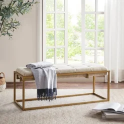 Padma Accent Bench Brown/Antique Bronze - Madison Park