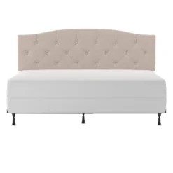 King/California King Provence Upholstered Arch Adjustable Tufted Headboard With Frame Linen Fabric - Hillsdale Furniture -Baxton Furniture Store GUEST ecf598e8 3f85 439d a929 96f2f737fee7