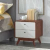 Cassie Mid-Century Modern Nightstand Walnut/White - Buylateral -Baxton Furniture Store GUEST ed86c90c ab63 4f0e 8c2b 8c7b531f7b25