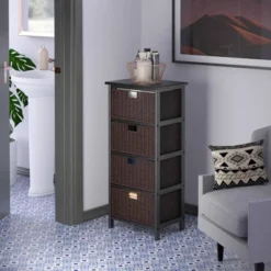 36.81" Omaha Storage Rack With Baskets Black - Winsome -Baxton Furniture Store GUEST ed931c81 e84d 40fd a10a deb196992cb1