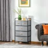 HOMCOM 5-Drawer Fabric Dresser Tower, 4-Tier Storage Organizer With Steel Frame For Hallway, Bedroom And Closet, Light Gray -Baxton Furniture Store GUEST ed9a74c3 9431 43a9 b870 21bf496b7fe7