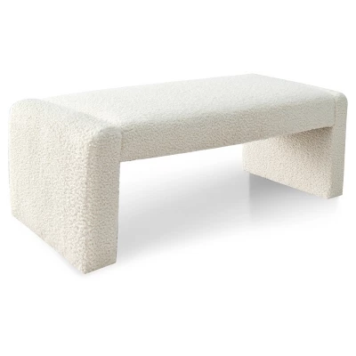 Kaia 47" Minimalist Aesthetic Look Teddy Waterfall Upholstered Bench-The Pop Maison 4 Kaia 47" Minimalist Aesthetic Look Teddy Waterfall Upholstered Bench-The Pop Maison - Image 2
