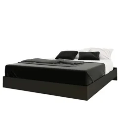 Apollo Bed With Headboard Bark Gray/Black - Nexera