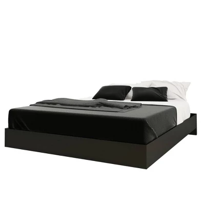 Apollo Bed With Headboard Bark Gray/Black - Nexera 3 Apollo Bed With Headboard Bark Gray/Black - Nexera