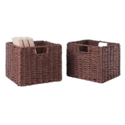 55.98" 5pc Milan Storage Shelf With Baskets Walnut - Winsome -Baxton Furniture Store GUEST f1b36d81 48d4 49a8 b4d8 4bda28b64ed6