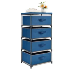 [Juvale] 4-Tier Drawer Dresser For Bedroom, Clothes Organizer, Fabric Storage Tower For Clothing, Linens, Closet, Easy Assembly (Navy Blue, -Baxton Furniture Store GUEST f1c09899 d5e6 47d5 bd19 0093f3afdafa
