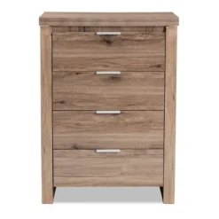 Laverne Modern And Contemporary Oak Finished 4 Drawer Chest Brown - Baxton Studio -Baxton Furniture Store GUEST f1d03fa7 85fd 470b 99ff 70c38a8553c6