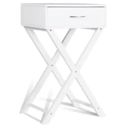 Costway 2 PCS Nightstand X-Shape Drawer Accent Side End Table Modern Home Furniture White -Baxton Furniture Store GUEST f21de28c 6940 42cb aed2 133a7f27b776