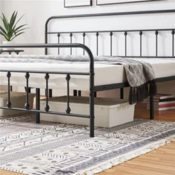 Yaheetech Iron Platform Bed Frame With High Headboard And Footboard -Baxton Furniture Store GUEST f3d36418 1248 4d0c 943b 2ac845254cc1