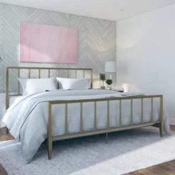 King Blair Brass Metal Bed - CosmoLiving By Cosmopolitan