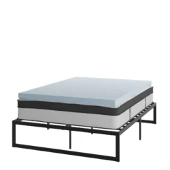 Flash Furniture 14 Inch Metal Platform Bed Frame With 12 Inch Pocket Spring Mattress In A Box And 3 Inch Cool Gel Memory Foam Topper -Baxton Furniture Store GUEST f611413e 7241 41b1 a528 e98b13e4c989