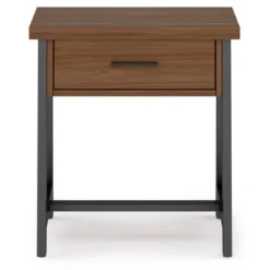 Hawkins Metal/Wood Bedside Nightstand Walnut - WyndenHall -Baxton Furniture Store GUEST f7382180 4c5c 4ac5 b458 b9454471a459