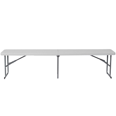 Emma And Oliver 10.25"Wx71"L Portable Bi-Fold Granite White Plastic Bench 8 Emma And Oliver 10.25"Wx71"L Portable Bi-Fold Granite White Plastic Bench - Image 6