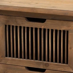 Clement 2 Drawer Wood Spindle Nightstand Brown - Baxton Studio -Baxton Furniture Store GUEST f7bc5cbd 895e 45fa a4d0 e253700615d9