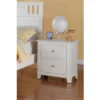 Pine Wood Nightstand With 2 Drawers White - Benzara