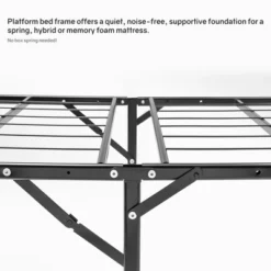 Continental Sleep 14 Inch Quickbase Metal Mattress Platform Bed Frame Foundation With Steel Slats (No Box Spring Needed), Twin, Black -Baxton Furniture Store GUEST faac730b 4556 4710 80c5 dce8a4f5832e