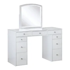 3pc Prudence Vanity Set With Stool White - HOMES: Inside + Out -Baxton Furniture Store GUEST fc6adc82 1cd6 4375 9e24 6583ab5eff2a