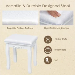 Tangkula Mirrored Vanity Table Set Lighted Makeup Dresser W/ Drawers -Baxton Furniture Store GUEST fe4fd73d 8556 4c83 b7fa 65f77fa4807a